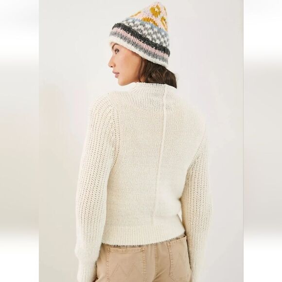 Anthropologie Pilcro Sweater Cardigan Winnie Long Dolman Sleeve Zip-Up‎ Cream MP - Picture 4 of 11